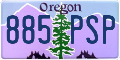 OR license plate 885PSP