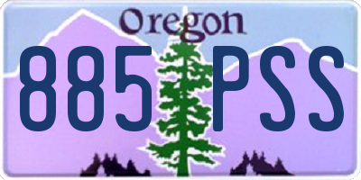 OR license plate 885PSS