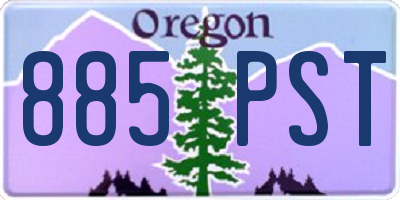 OR license plate 885PST