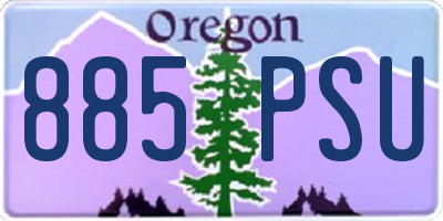 OR license plate 885PSU