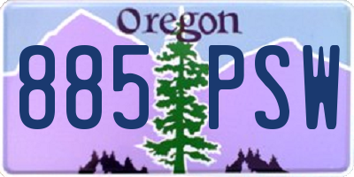 OR license plate 885PSW