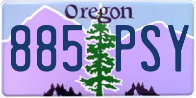 OR license plate 885PSY
