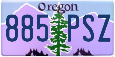 OR license plate 885PSZ