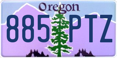 OR license plate 885PTZ