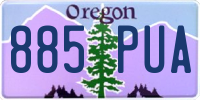 OR license plate 885PUA