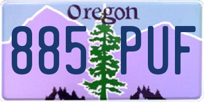 OR license plate 885PUF
