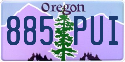 OR license plate 885PUI