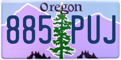 OR license plate 885PUJ