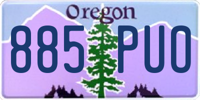 OR license plate 885PUO