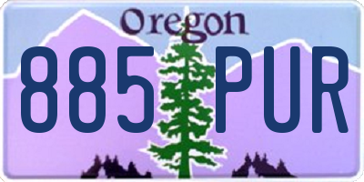 OR license plate 885PUR
