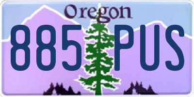 OR license plate 885PUS