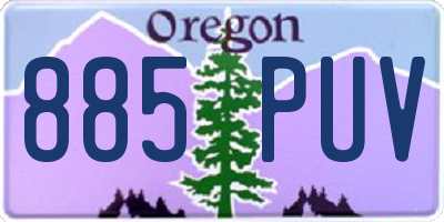 OR license plate 885PUV