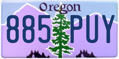 OR license plate 885PUY