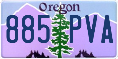 OR license plate 885PVA