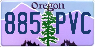 OR license plate 885PVC