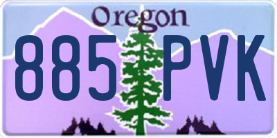 OR license plate 885PVK