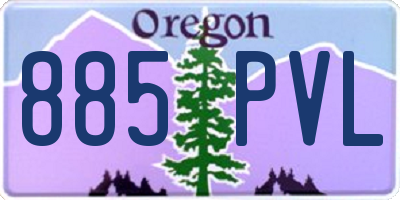 OR license plate 885PVL