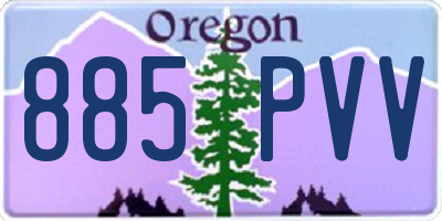 OR license plate 885PVV