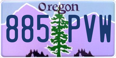 OR license plate 885PVW
