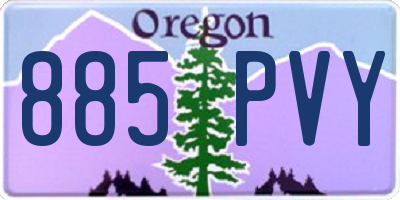 OR license plate 885PVY