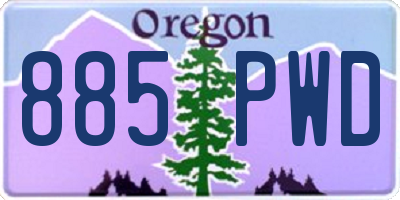 OR license plate 885PWD