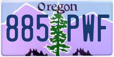 OR license plate 885PWF