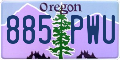 OR license plate 885PWU
