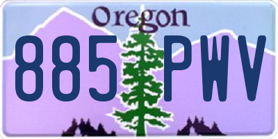 OR license plate 885PWV