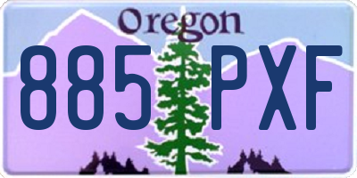 OR license plate 885PXF