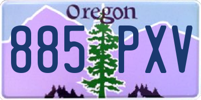 OR license plate 885PXV