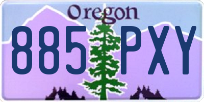 OR license plate 885PXY