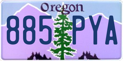 OR license plate 885PYA