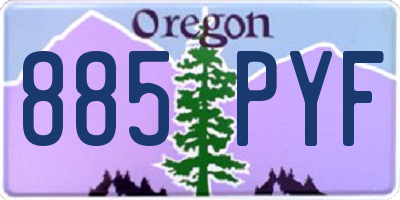 OR license plate 885PYF