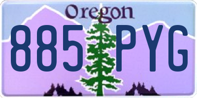 OR license plate 885PYG