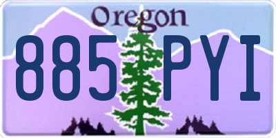OR license plate 885PYI