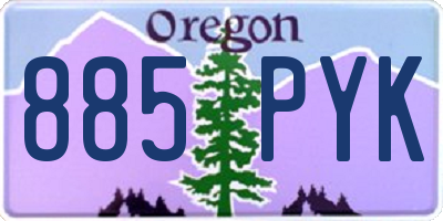 OR license plate 885PYK