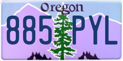 OR license plate 885PYL