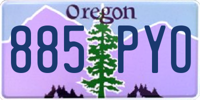 OR license plate 885PYO