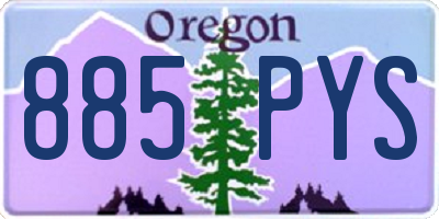 OR license plate 885PYS