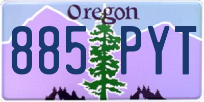 OR license plate 885PYT