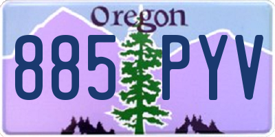 OR license plate 885PYV