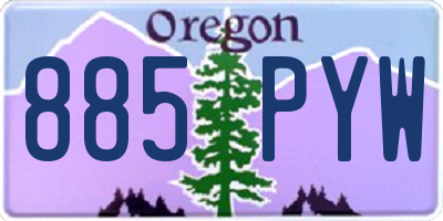 OR license plate 885PYW