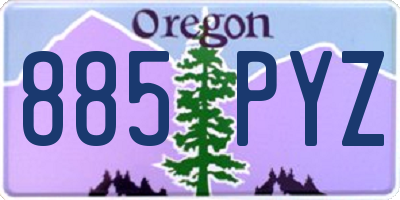 OR license plate 885PYZ