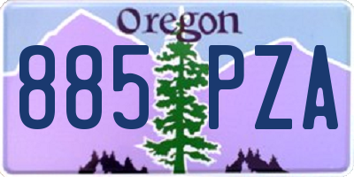 OR license plate 885PZA