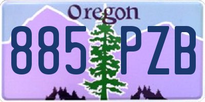 OR license plate 885PZB