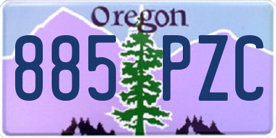 OR license plate 885PZC