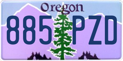 OR license plate 885PZD