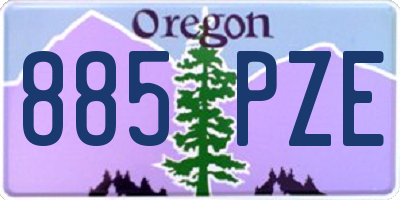 OR license plate 885PZE