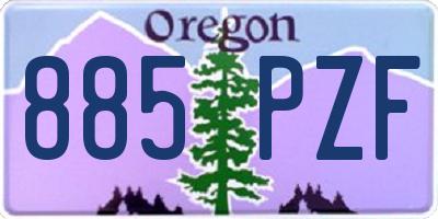 OR license plate 885PZF