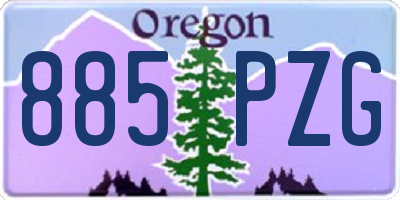 OR license plate 885PZG